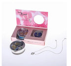 Kavon freshwater pearl necklace gift box set with radiant pearl inside, elegant jewelry display showing the necklace and box.