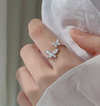 Sterling silver butterfly ring for women by Kavon, featuring an elegant and statement jewelry design with intricate butterfly detailing.