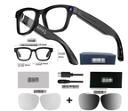Kavon AI Camera Smart Glasses with real-time translation, HD video recording, and anti-shake feature for travelers on the go.
