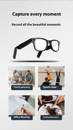 Kavon AI smart glasses with real-time translation, HD video recording, anti-shake design, ideal for travelers on the go.