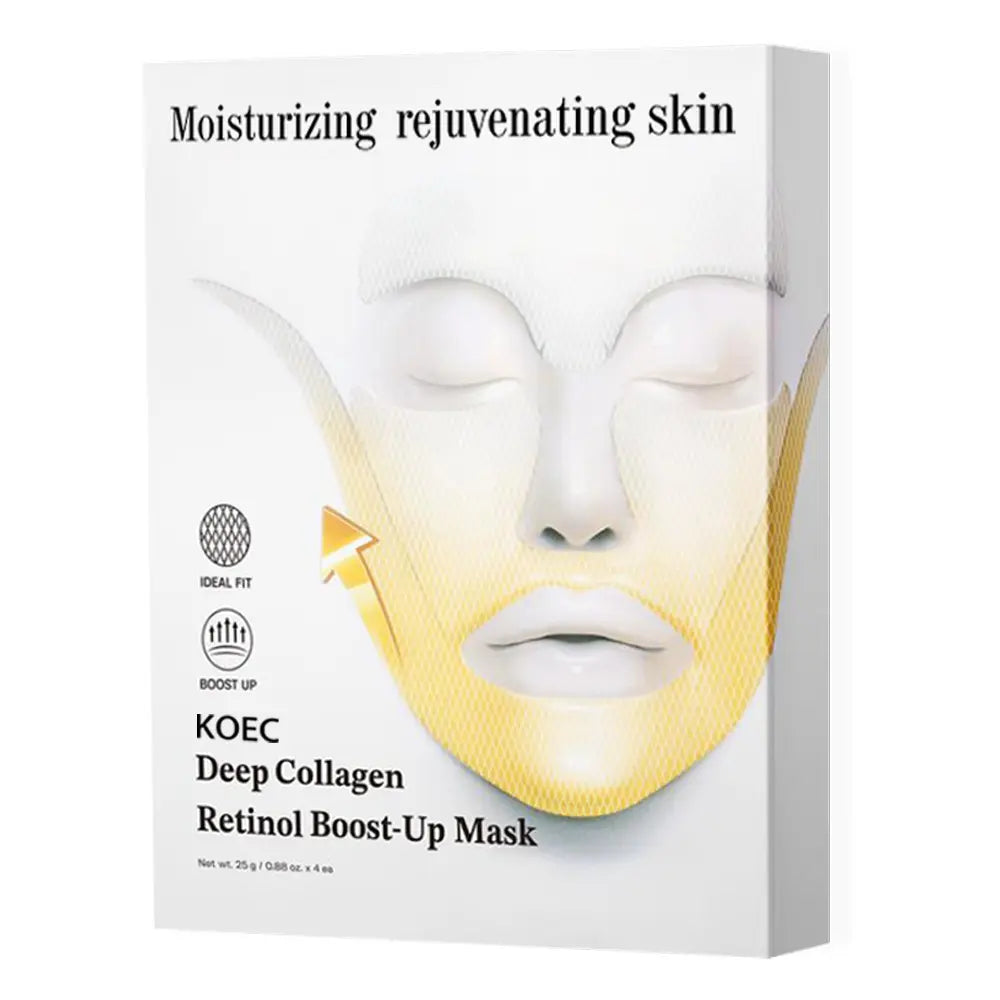 Kavon collagen lifting face mask for hydration and elasticity, showing a woman applying the moisturizing mask to her face.