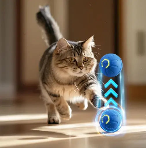 Kavon interactive smart dog toy ball with automatic movement and USB power, designed to entertain and exercise pets.