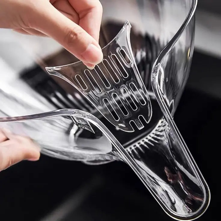 Kavon heat guard kitchen drainage basket with handles, designed for quick water drainage and safe handling of hot items.