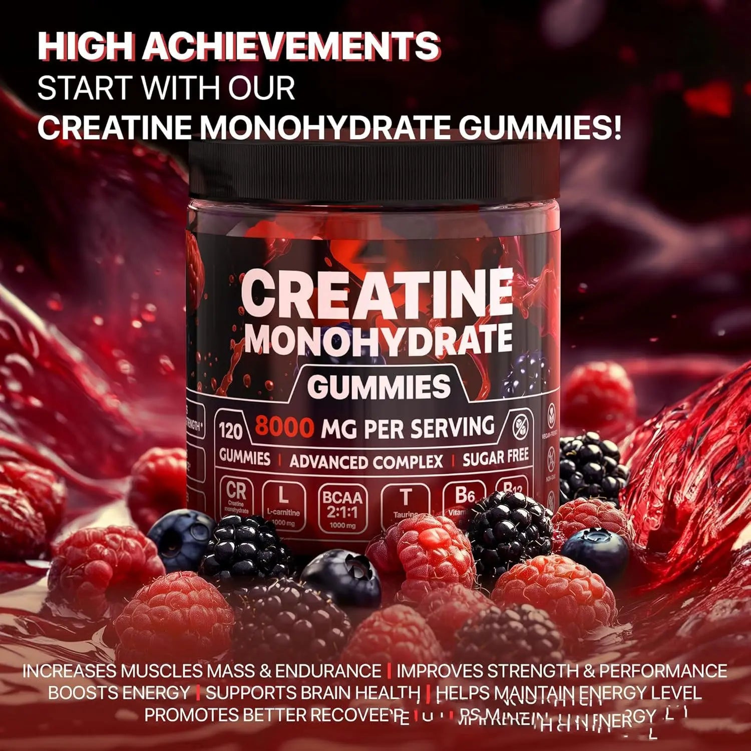 Kavon Muscle Boost Gummies for athletes and fitness fans, chewable pre and post workout energy and recovery supplement.