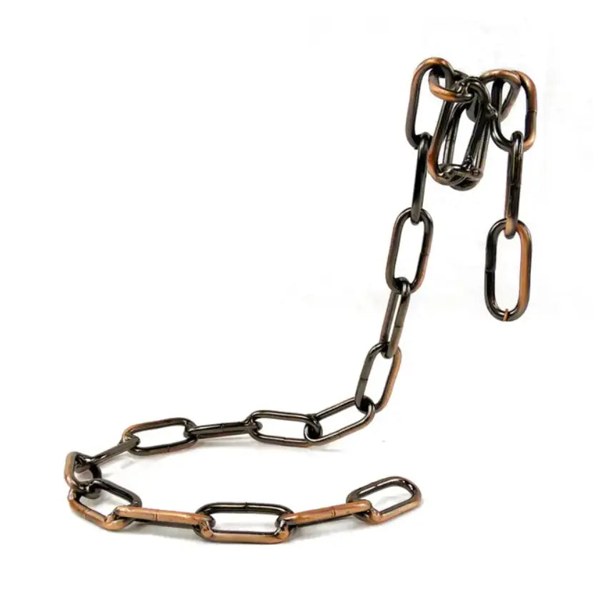 Kavon Magic Iron Chain Wine Bottle Holder suspended display with intricate iron design for luxury home decor.