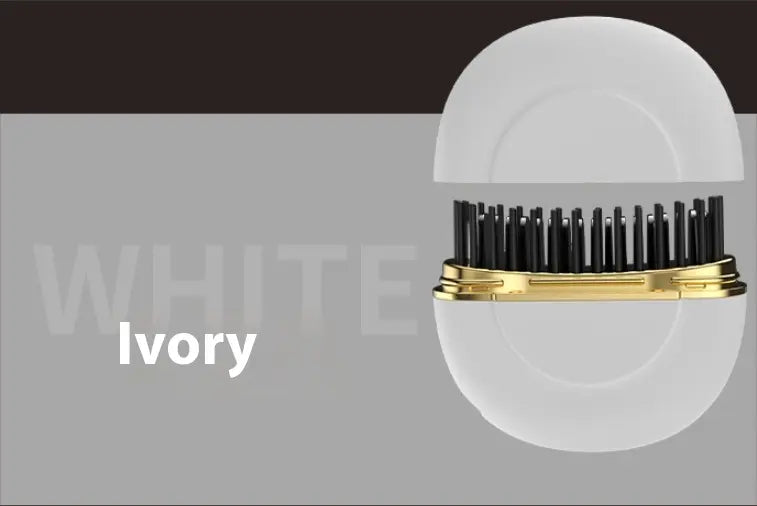 Kavon MiniGlide USB hair straightener with ceramic steam plates and anti-burn teeth for smooth, safe styling.