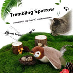 Kavon flapping bird cat toy with USB rechargeable wings, indoor interactive playmate for cats, featuring colorful feather design