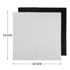 Kavon CrystalClear microfiber cloths set with 10 pieces for cleaning glasses, phones, and screens, shown in the image.