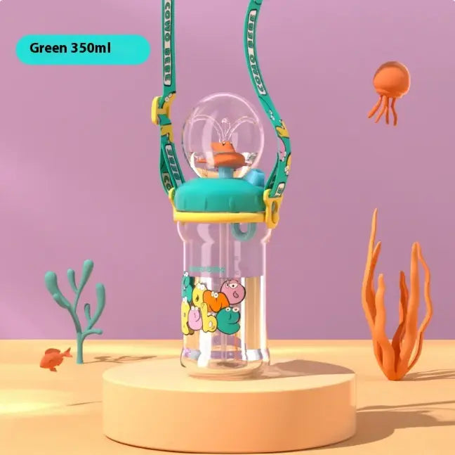Kavon kids whale cartoon water bottle in multiple colors, leakproof Tritan sippy cup with a playful whale design for children.