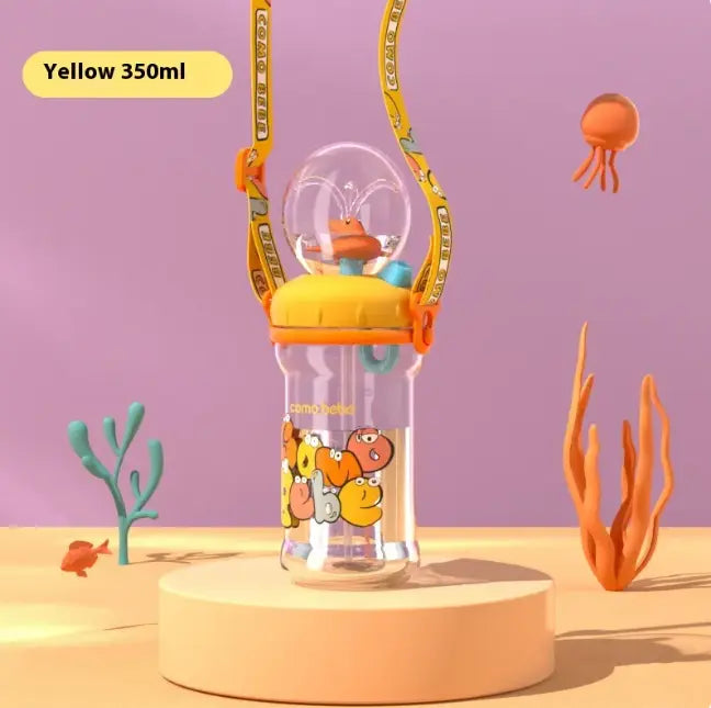 Kavon kids whale cartoon water bottle, leakproof Tritan sippy cup in multiple sizes and vibrant colors, suitable for children.