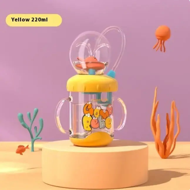 Colorful Kavon kids whale cartoon water bottle made of Tritan, leakproof sippy cup in multiple sizes and bright colors.