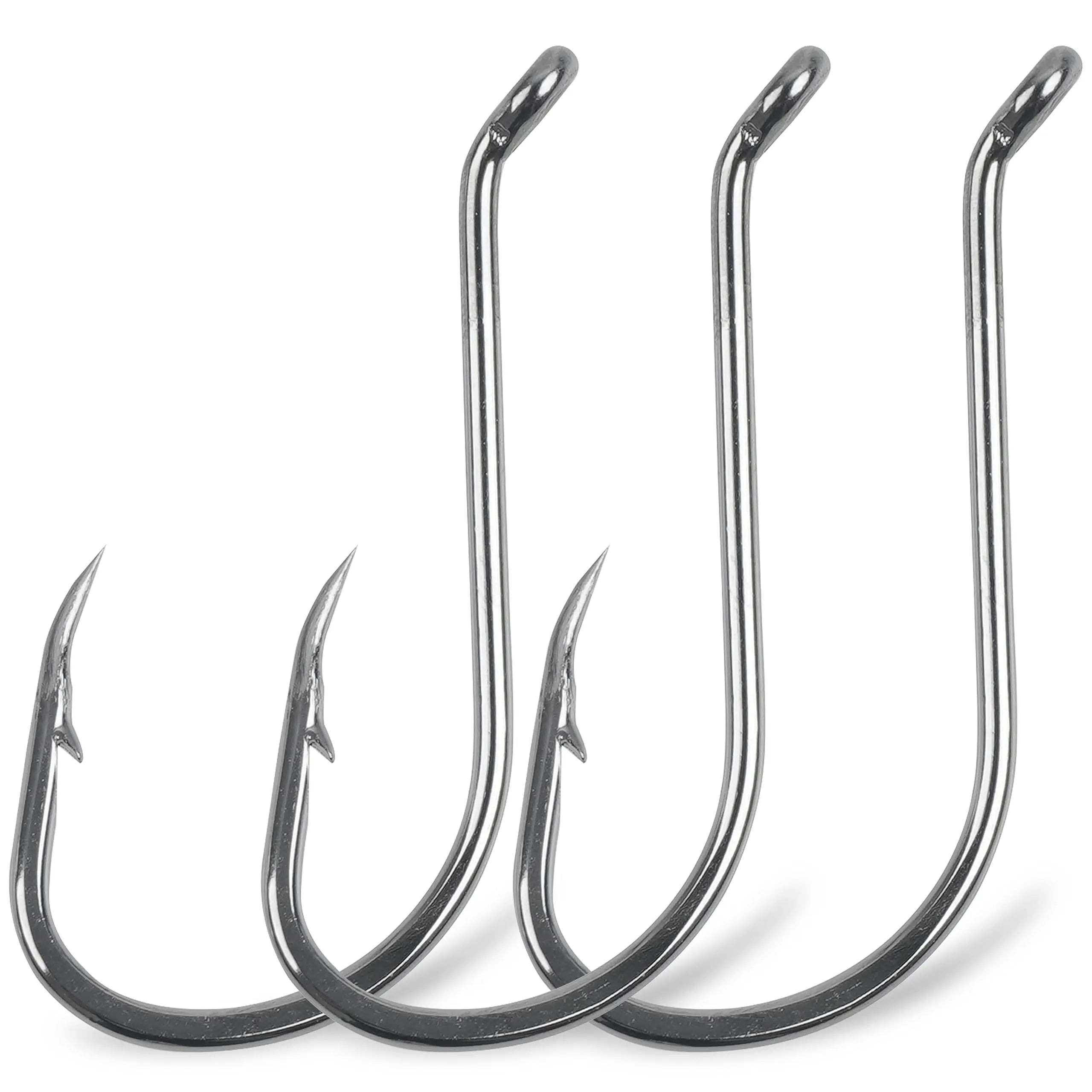 Kavon octopus circle hooks set with 120 high carbon steel saltwater and freshwater fishing hooks, sharp beak offset design