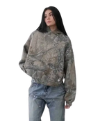 Kavon urban camo oversized unisex hoodie with retro hip hop style, featuring a hood and bold camo pattern.