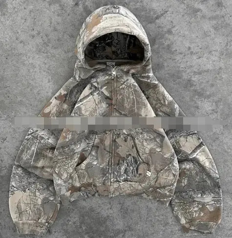 Kavon Urban Camo Unisex Oversized Hoodie with retro hip hop style, featuring a bold camo pattern and a large hood.
