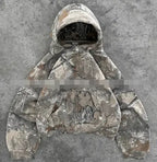 Kavon Urban Camo Unisex Oversized Hoodie with retro hip hop style, featuring a bold camo pattern and a large hood.