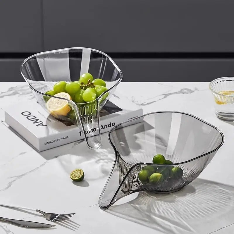 Kavon heat guard kitchen drainage basket with handles for quick water drainage and safe handling during cooking and cleaning.