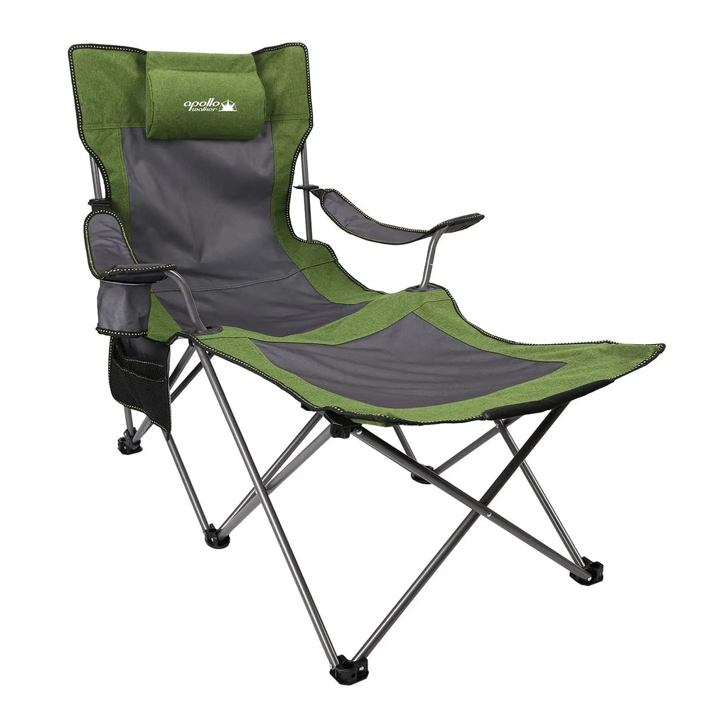 Kavon Apollo Walker folding camping chair recliner in green, with carry bag, outdoor durable and comfortable for adults.