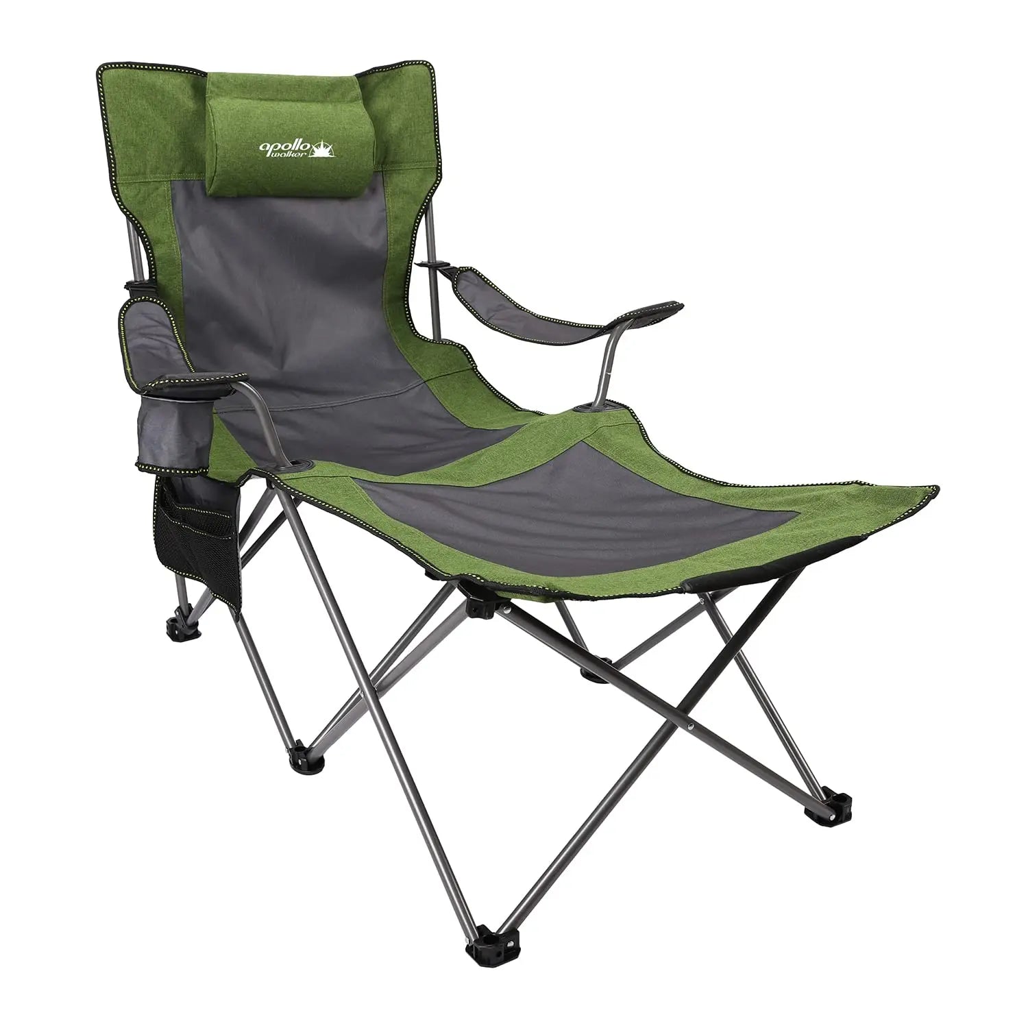 Kavon Apollo Walker folding camping chair recliner in green, with carry bag, outdoor durable and comfortable for adults.