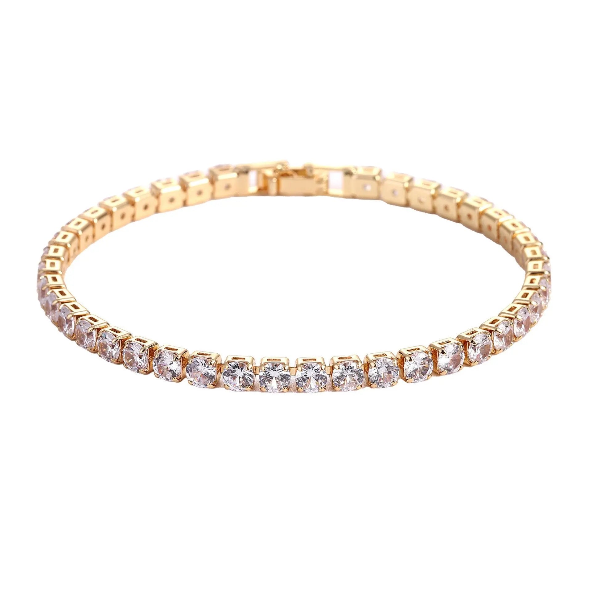 Kavon Hip Hop 4.0 Micro Zircon Copper Tennis Bracelet set showcasing four stylish, sparkling jewelry pieces with micro zircon accents.