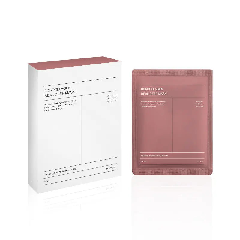 Kavon Bio Collagen Real Deep Hydrating Facial Mask showing a sheet mask with collagen and hydration ingredients for radiant skin
