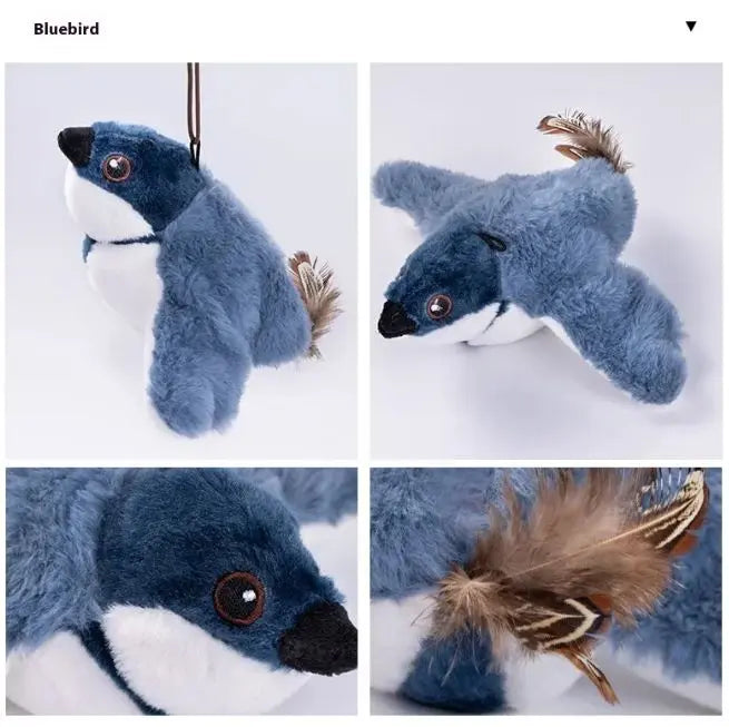 Kavon flapping bird cat toy with USB rechargeable wings, interactive indoor playmate for cats, featuring colorful, motion-activated design.