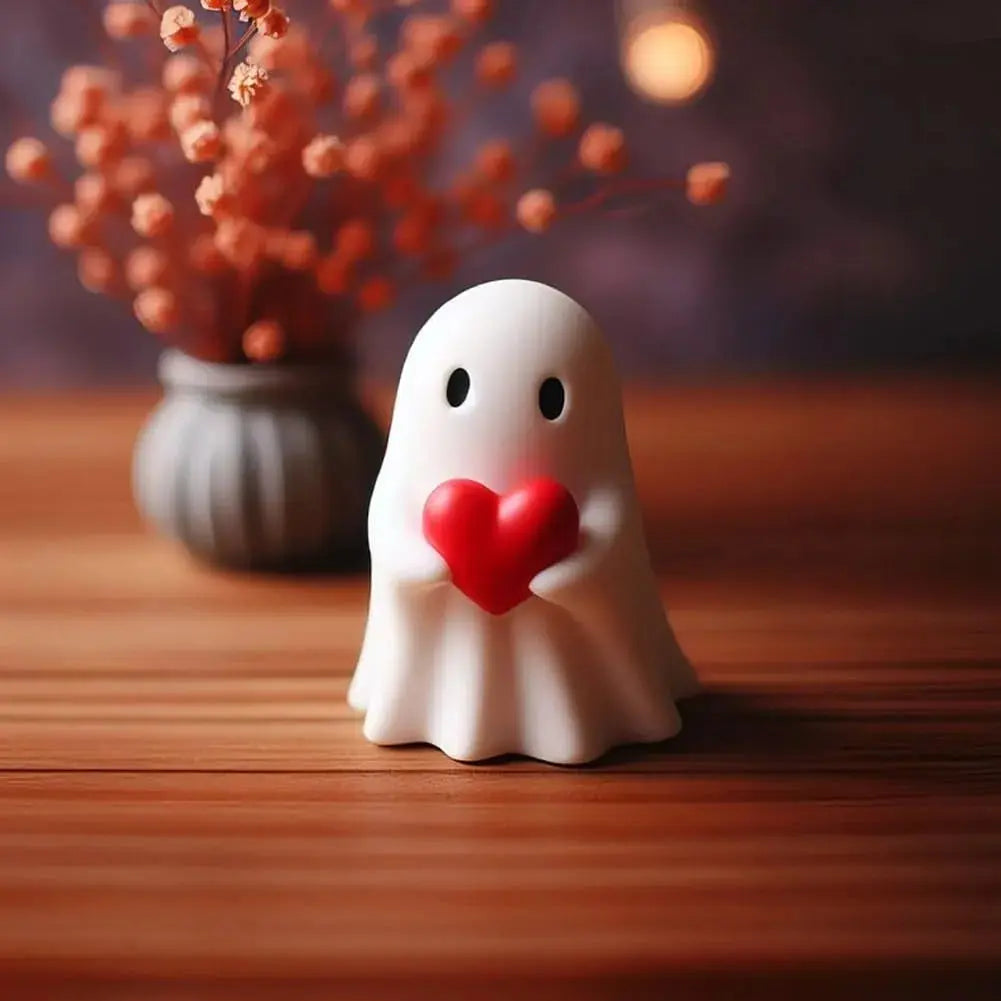 Kavon funny Halloween ghost ornament statue with a middle finger gesture, spooky home decor accessory for Halloween celebrations