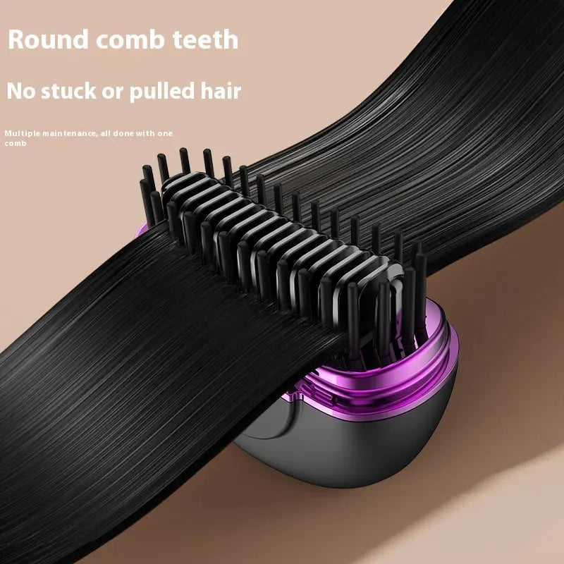 Kavon MiniGlide USB hair straightener with ceramic steam, anti-burn teeth, compact design, ideal for quick styling on the go