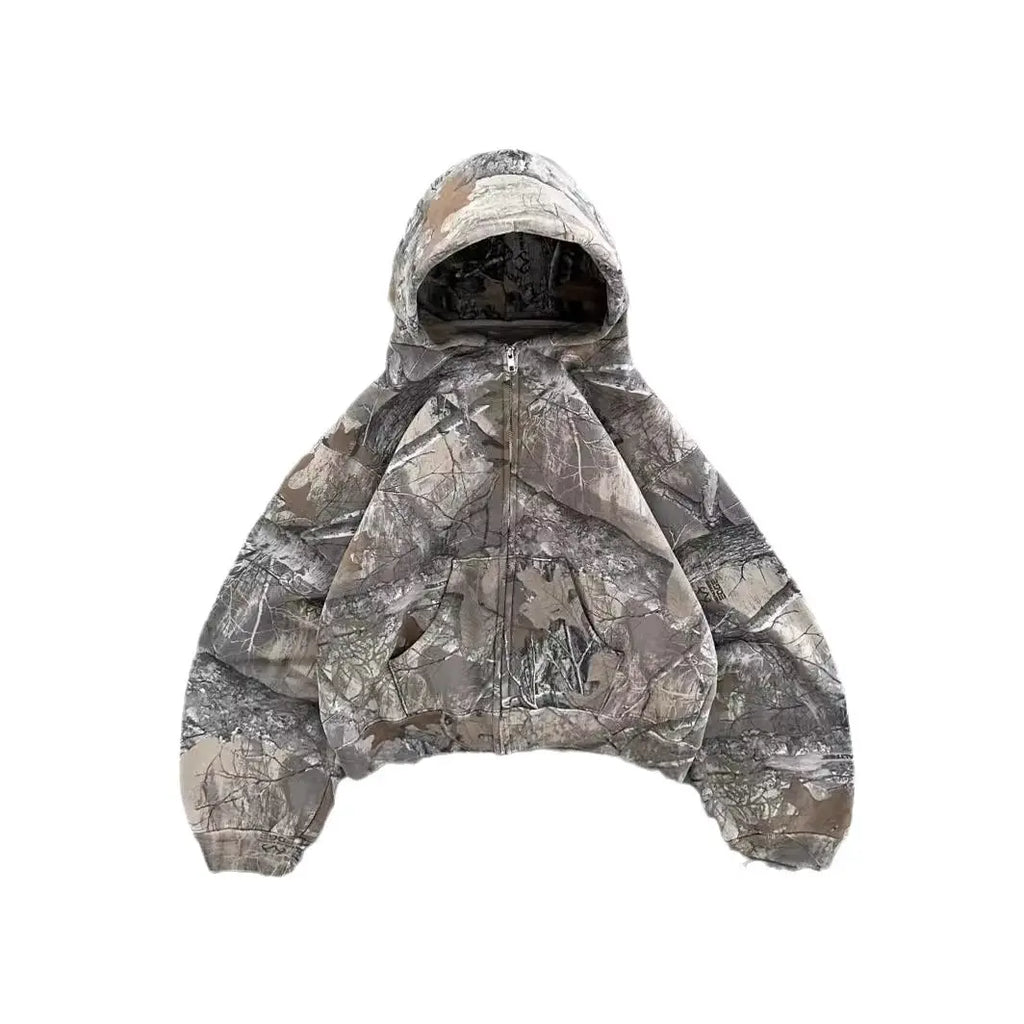 Kavon Urban Camo Unisex Oversized Hooded Sweatshirt with retro hip hop style, featuring camouflage design and a relaxed fit.