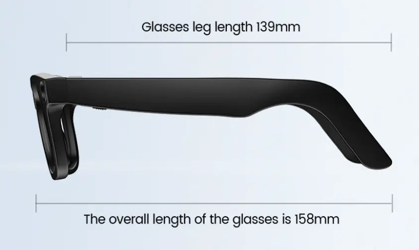 Kavon AI Camera Smart Glasses with real-time translation, HD video, anti-shake for travelers, showing sleek design and built-in camera
