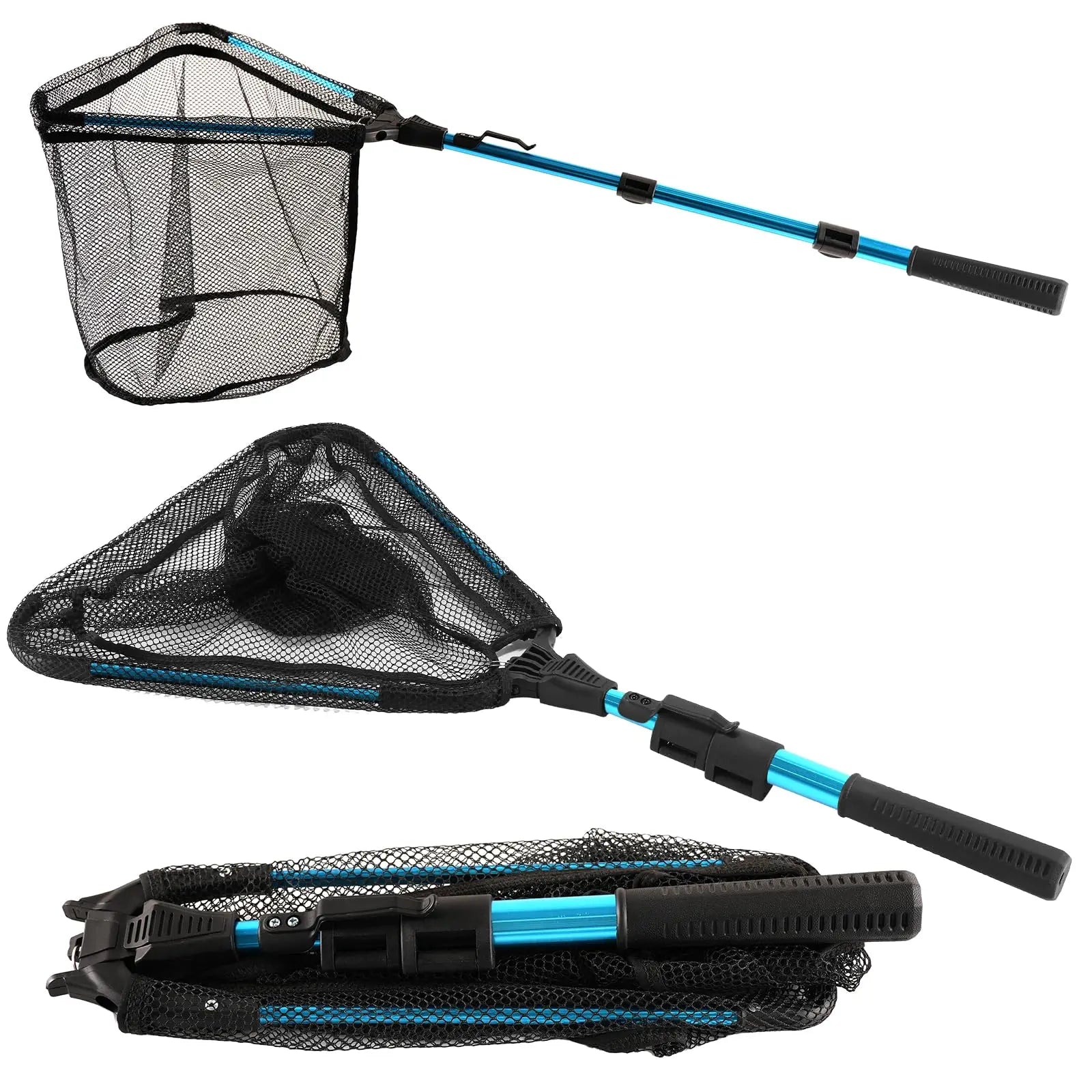 Kavon LLCJYYCY fishing net with handle, telescoping pole, folding hoop, suitable for kids and adults, outdoor fishing gear