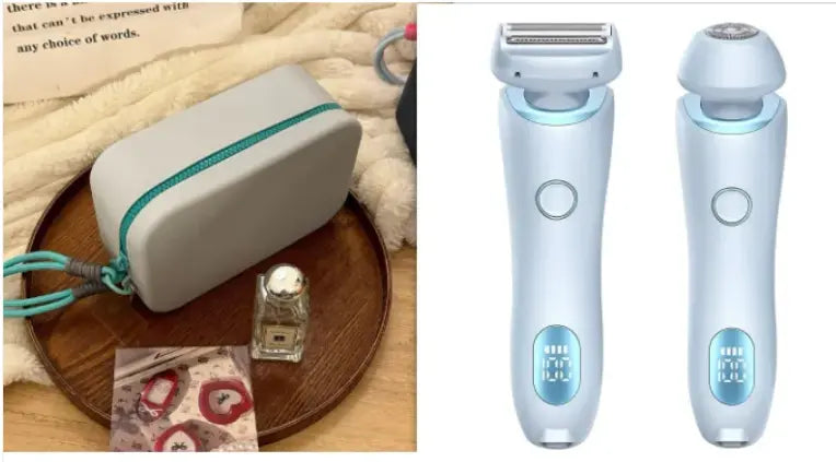 Kavon Electric Duo Shave system with dual blades, designed for head-to-toe shaving, featuring a sleek, ergonomic design