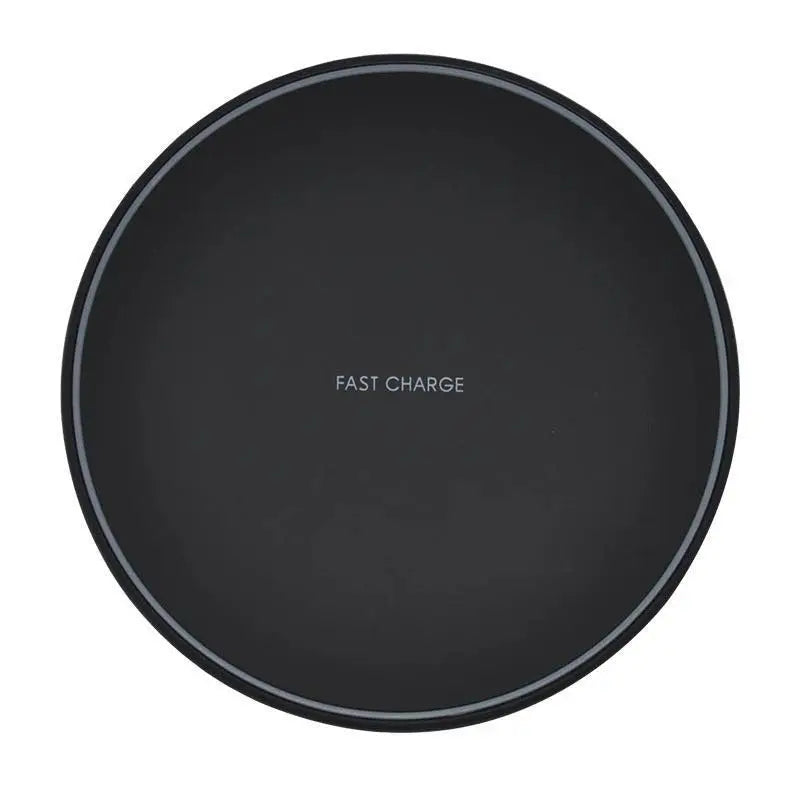 Kavon 60W wireless charger pad for iPhone and Samsung phones, showing sleek charging surface with device in use.