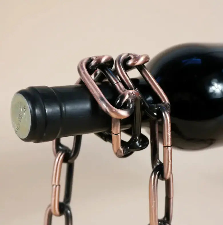 Kavon Magic Iron Chain wine bottle holder suspended display, modern luxury wine storage for elegant home decor