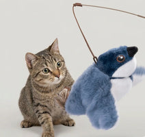 Kavon Flapping Bird Cat Toy with USB rechargeable wings, indoor interactive toy for cats, featuring moving wings and playful design.