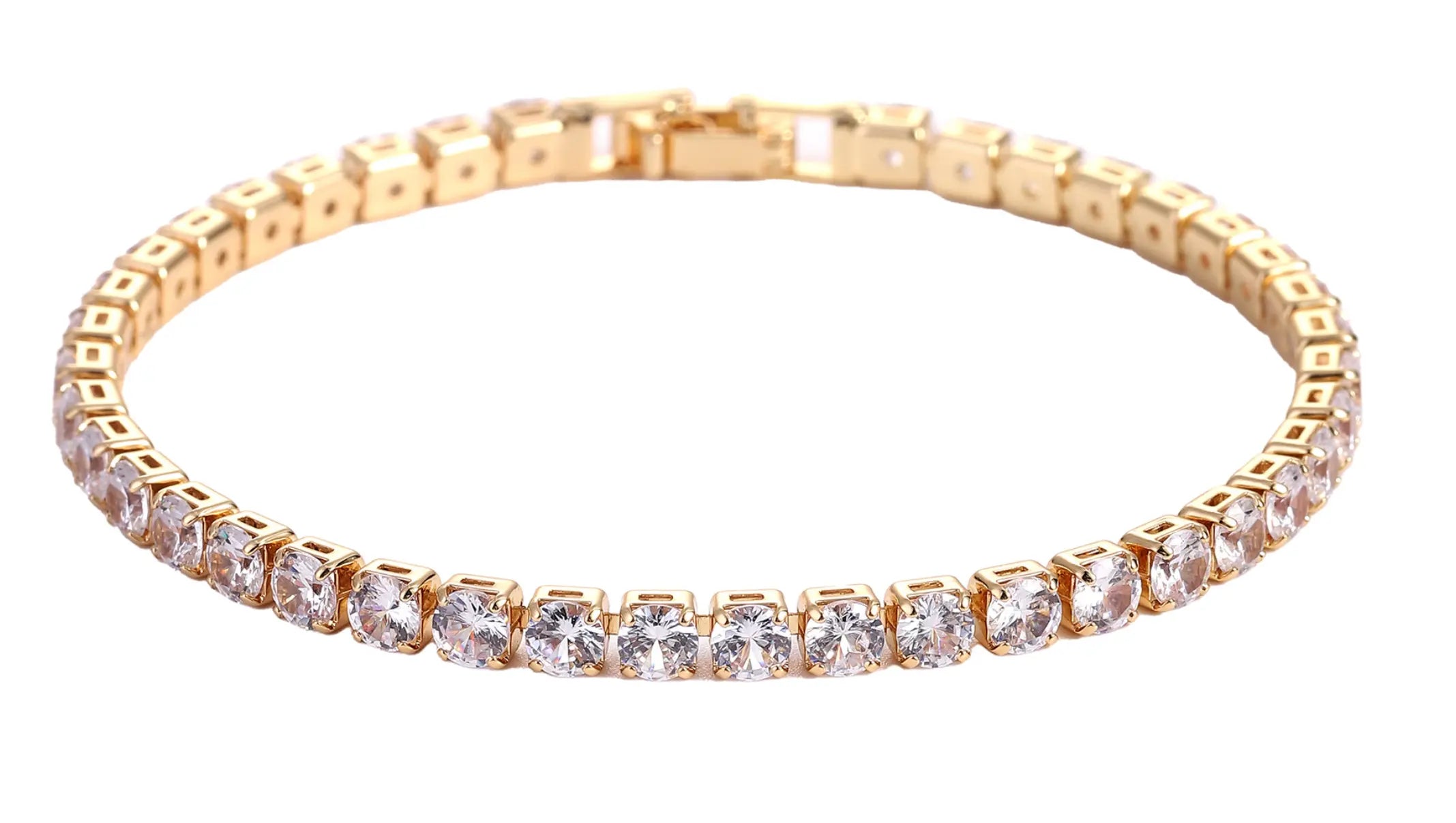 Kavon Hip Hop 4.0 Micro Zircon Tennis Bracelet Set in copper, featuring sparkling zircon stones on a stylish jewelry display
