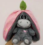 Kavon Strawberry Donkey plush music doll for kids with gentle light, soft plush fabric and adorable donkey design